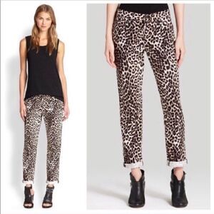 Rag & Bone Boyfriend Mid Rise Leopard Jeans Size 25 NWT